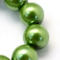 thumbnail image 3 of 1 Strand Baking Painted Pearlized Glass Pearl Round Bead Strands Green 6~7mm Hole: 1mm 145pcs/strand 31.4 inch, 3 of 4