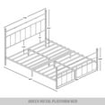 thumbnail image 5 of Castle Place Minimalist Modern Queen Size Metal Platform Bed, White, 5 of 6