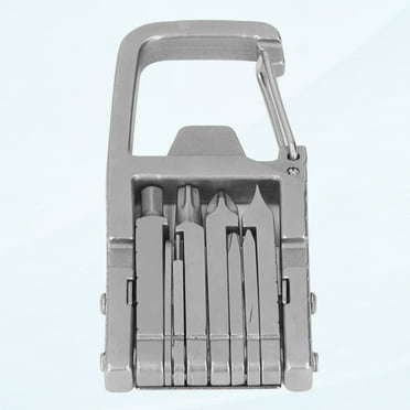 12 in 1 Keychain Multitool Stainless Steel Outdoor Keychain Multi Tool Screwdriver Bit Bottle Opener Cell Phone Holder Ruler Foldable Portable Pocket Tool 3.5x1.5in