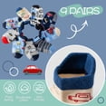 thumbnail image 2 of 9 Pairs Baby Boys Grips Ankle Socks Kids Toddlers Infants Anti Slip Non Skid Funny Cartoon Crew Breathable Cotton Socks, 2 of 5