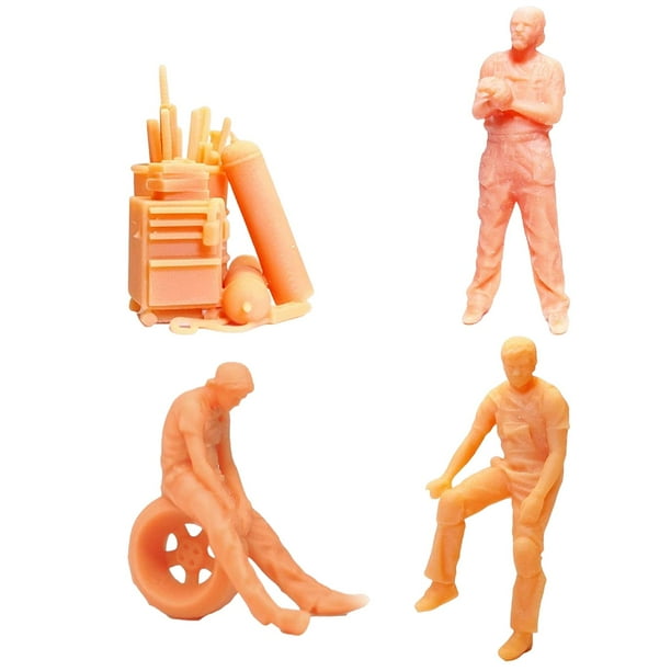 Figuras de personas pequeñas Hugo Diorama 1/64 reparador resina 4 Muñecas Modelo Blancas