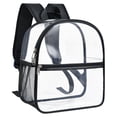 thumbnail image 2 of Clear Stadium Backpack - Transparent Concert Bag - PVC Clear Bookbag for Events Sports - Security Approved See-Through Backpack - Travel Daypack - Black, 2 of 7