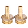 thumbnail image 1 of 2pcs G3/4 Male Thread Barb Connector Brass Pipe Fitting Connector for Gas Liquid10mm, 1 of 8