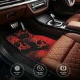 thumbnail image 6 of Pofeuu Red And Black Abstract Skull Print Car Foot Mat Set of 4 Pieces - All-Weather Full Set Floor Mats for Cars Trucks SUVs, 6 of 7