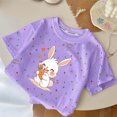 thumbnail image 6 of WAVSUF Kids Graphic T-Shirt Cotton Comfort Short Sleeve Crew Neck Summer Trendy Cute Tee Purple Size 7-8, 6 of 7