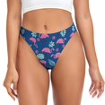thumbnail image 1 of Fotbe Plants And Flamingos Tanga Sin Costuras para Mujer con Estampado – Panties Invisibles, Transpirables y Cómodos para Uso Diario-Medium, 1 of 6