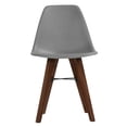 thumbnail image 2 of Cortesi Home Xena Dining Chair in Grey Plastic, Walnut Finish Legs (Set of 4), 2 of 5