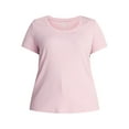 thumbnail image 5 of Terra & Sky Women's Plus Size Scoop Neck Rib Tee with Short Sleeves, Size 0X-5X, 5 of 5