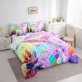 thumbnail image 3 of Feelyou Mermaid Tale Bedding Comforter Set 7pcs, Kawaii Ocean Princess Full Bedding Set, 3 of 8