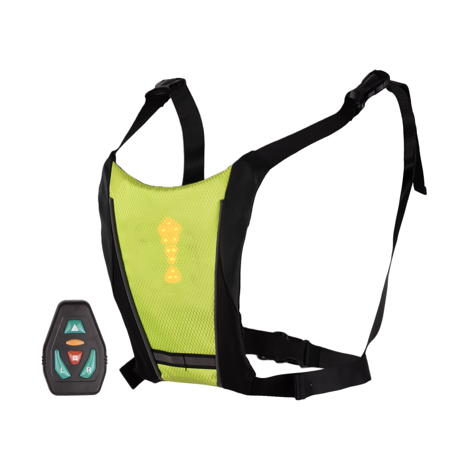Mistaha A Mene le Gilet de Velo Clignotant LED Indicateur de Direction Gilet de Securite pour le Cyclisme la Nuit A Mene l Eclairage Gilet de Securite