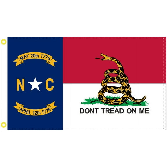 12 NC Republic Gadsden 12''X18'' Stick Flags - Rough Tex ®68D Nylon