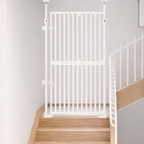 unipaws 57" High Tall Cat Gate, Auto Closing and No Drilling Safety Gate for Doorway Hallway Stairs,Fit 21"-34" Wide Opening, White