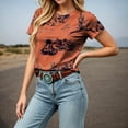 thumbnail image 2 of TGPMGRZ Cow Shirts for Women, Cow Print Western Country Concert Tops Short Sleeve Crew Neck Graphic Tee, 2 of 5