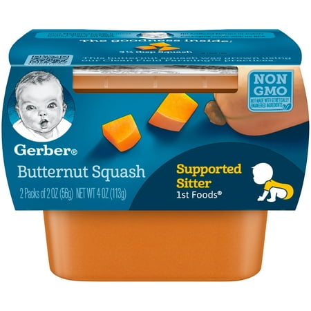 Gerber 1st Foods Butternut Squash Baby Food, 4 oz. Sleeve (Pack of