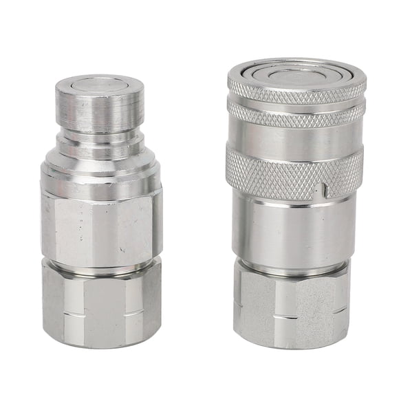 Quick Connect Coupler, Sturdy Rustproof Hydraulic Quick Coupling Sleeve Locking 5076PSI 23GPM Carbon Steel 2PCS for Skip Steer Loader