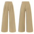thumbnail image 4 of Lroveb Dress Pants for Women Plus Size, High Waisted Wide Leg Pants Solid Color Pleated Casual Pockets Trousers Khaki, 4 of 4