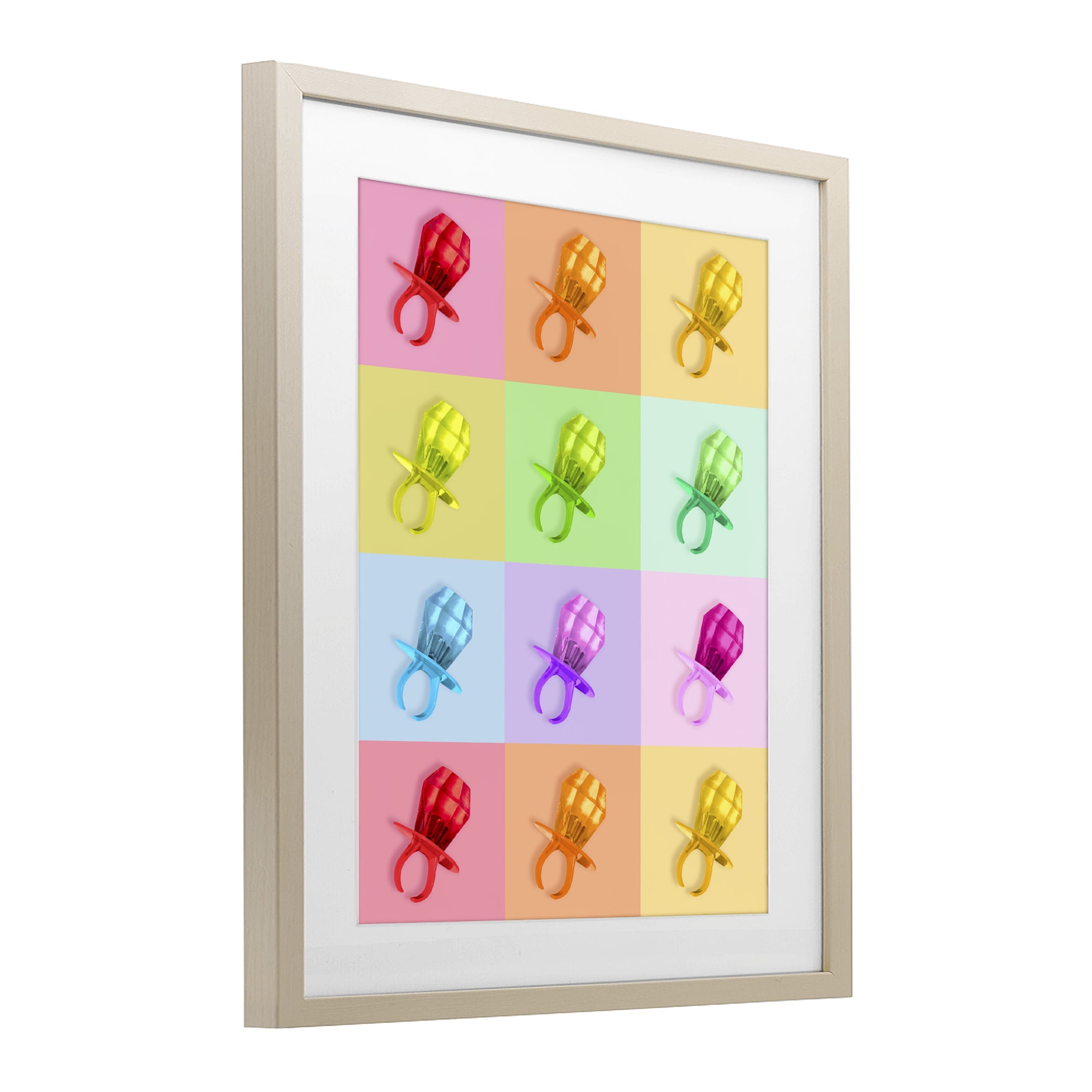 Stupell Industries Candy Gem Pop Grid Birch Framed Print Under Glass, design by LISH Creative