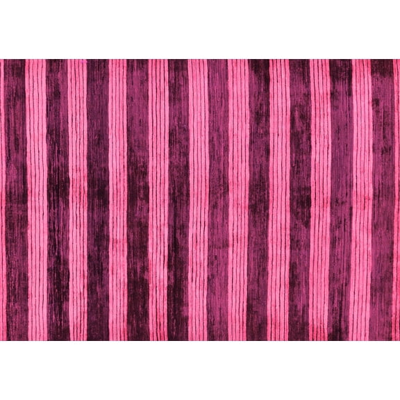 Ahgly Company Indoor Rectangle Oriental Pink Modern Area Rugs, 5' x 7'