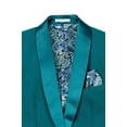 thumbnail image 4 of Men’s Slim‑Fit Stretch Tuxedo Set with Bow Tie, Built‑In Pocket Square & Socks-Teal 36R, 4 of 6