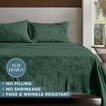 thumbnail image 3 of Bare Home Microplush Fleece Sheet Set - Ultra Soft - Deep Pocket - Twin XL, Forest Green, 3 of 9