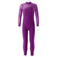 thumbnail image 3 of inlzdz Gymnastics Leotards for Girls Sheer Mesh One-Piece Bodycon Jumpsuit Workout Unitard Biketard Purple 6, 3 of 7