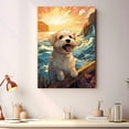thumbnail image 2 of Sealyham Terrier Canvas Wall Art Framed Great Wave Oil Painting Stretched and Framed Artsy Romantic Wall Paintings Girlfriend gift for Living Room Bedroom Bathroom Office Wall Décor, 2 of 4