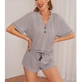 thumbnail image 2 of Richie House Pajama Short Sleeve Women's Crop Knitted Sleep Pj Set Top/Shorts RHW2925-H-L, 2 of 7