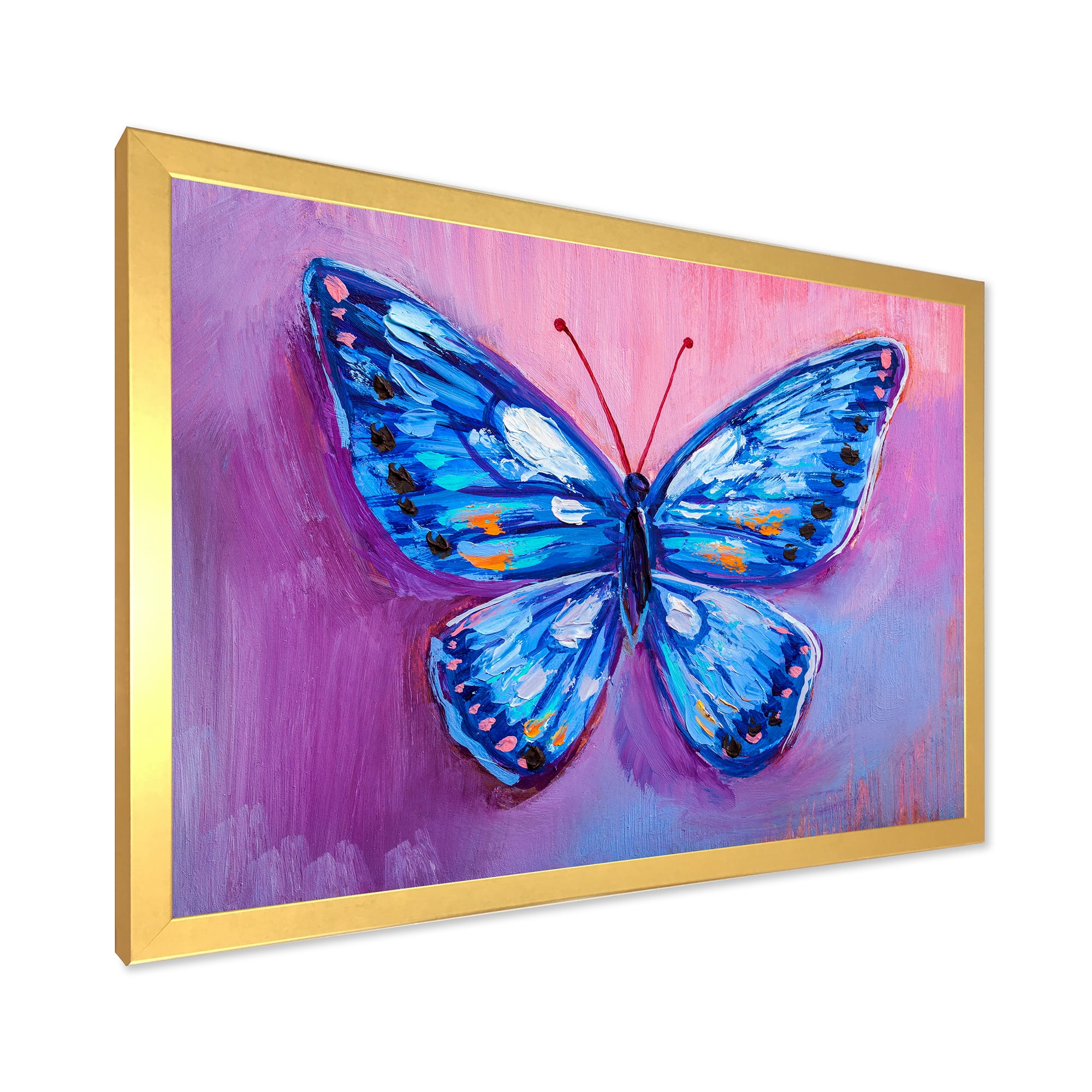 Designart 'Ancient Blue Butterfly I' Modern Framed Art Print
