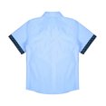 thumbnail image 4 of YUUMIN Kids Boys Short Sleeve Button Down Shirt Lapel Collar Oxford Dress Shirt School Uniform Shirt Blue 140, 4 of 5