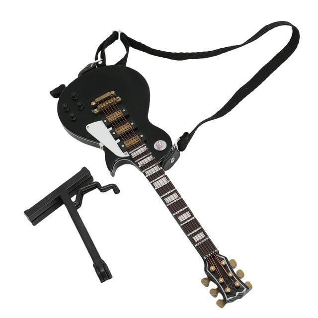 Modelo De Guitarra Eléctrica En Miniatura, Guitarra Eléctrica En Miniatura De Tilo Multiusos Negra, Hermosa Para Colección De Regalos