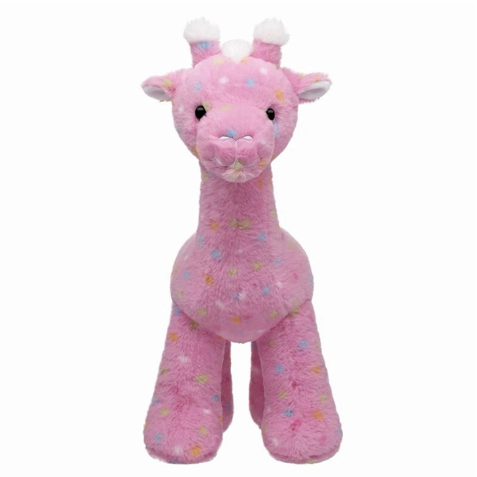 BA Pink Frosted Animal Cookie Giraffe Plush Toy Soft Stuffed Giraffe with Colorful Dots Sweet Nostalgic Gift Home Decor