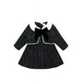 thumbnail image 2 of famuka Little Girl Tweed Suit Kids 2PCS Sleeveless Dress + Coat Winter Party Dress Outfit, 2 of 10