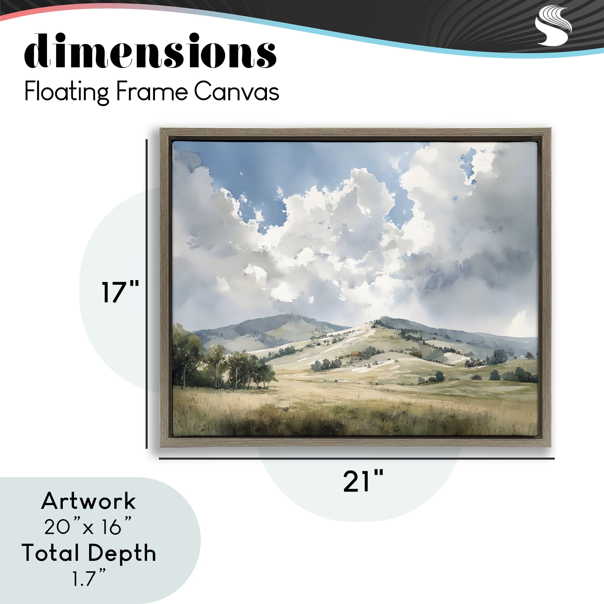 Stupell Industries Tranquil Hills Meadow Brown Framed Floater Canvas Wall Art, design by Franklyn Gregory