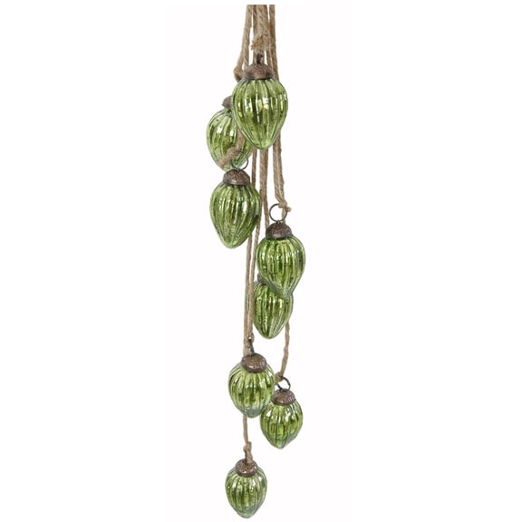 Mercury Glass Ornaments, Cluster Mini Glass Ornaments, Lime Green