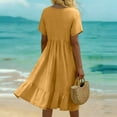 thumbnail image 4 of CIENVNSTG Women's Maxi Dress Short Sleeved Long Comfortable Beach Dress Lightweight Eye-Catching Holiday Dress for Women XL, 4 of 5