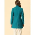 thumbnail image 4 of Unique Bargains Women's Winter Overcoat Stand Collar Single Breasted Long Coat XL Lake Blue, 4 of 6
