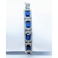 thumbnail image 4 of Stimulated Sapphire &  CZ Sterling Silver Bolo Bracelet, 4 of 5