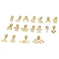 thumbnail image 3 of Titanium Steel Stainless Steel Rod Micro-inlaid Zircon Crown Ear Nail Screw Screw Ball Fashion Earrings Piercing Jewelry-gold, 3 of 5