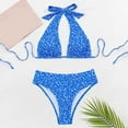 thumbnail image 5 of vigerkar Women's Tie Back Halter Bikini Top Push Up Bralette Swimsuit Bathing Suits (Blue, M), 5 of 9