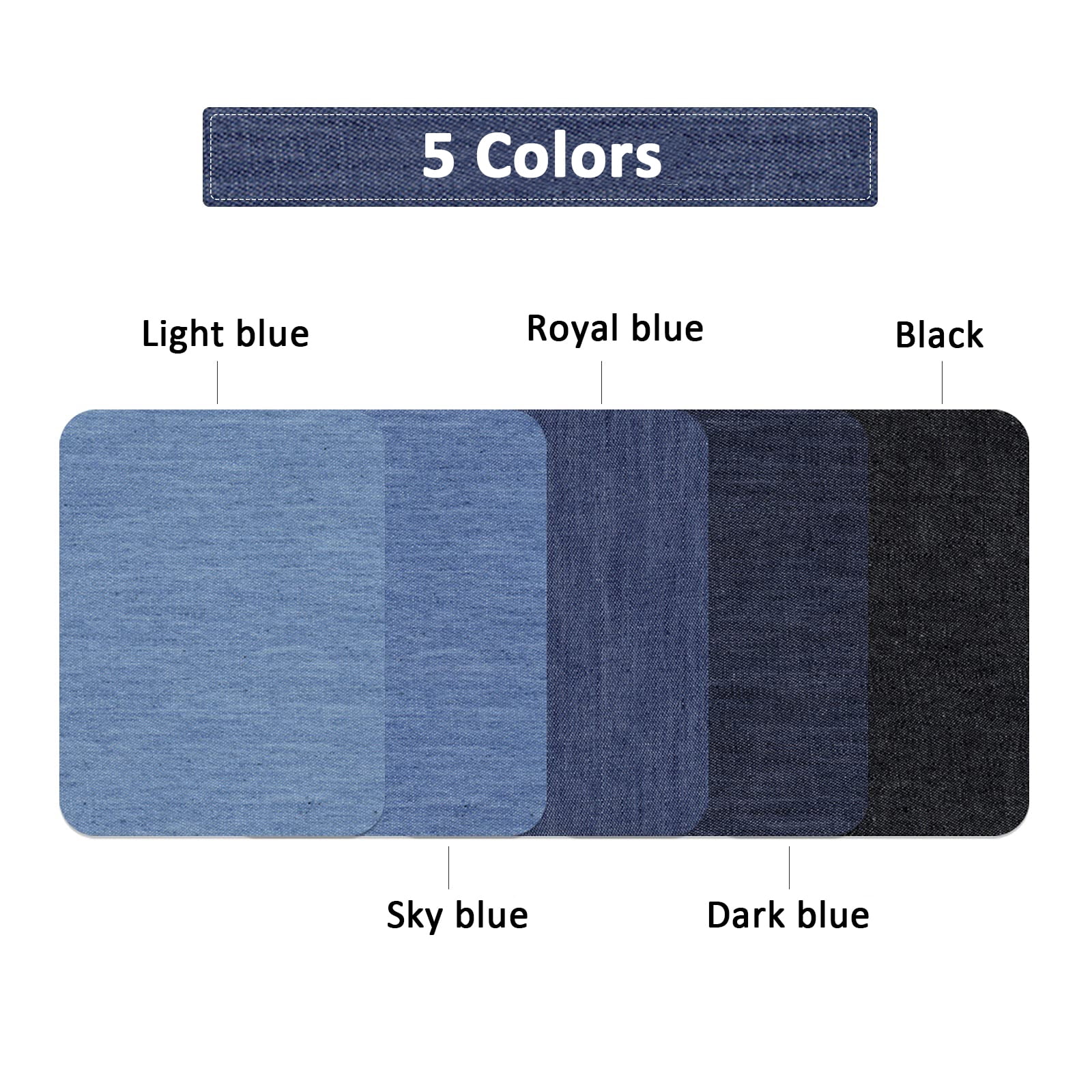 GIRACOA 26 Pcs Iron on Patches Set, 25 Pcs Denim Iron-on Repair Patch with A Scission for Clothing Repair and Decoration(4.9*3.7inch, 5 Colors )