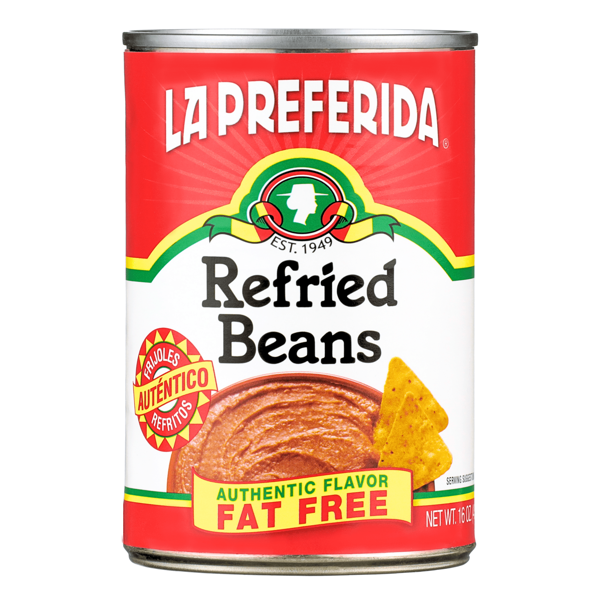 (12 pack) La Preferida Refried Beans, Fat Free, 16 oz