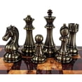 thumbnail image 4 of LARGE 4 3/8" King Copper  Gold Finish Staunton Chess Set 18" Cherry Color Board, 4 of 8