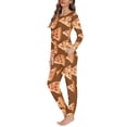 thumbnail image 2 of Renewold Pajamas Pants for Women Lady Pizzas Printed Nightwear Long Sleeve Scoop Neck Sleepwear Winter Outdoor Casual Pajama Lingerie Set Size L, 2 of 5