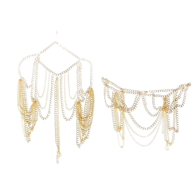 1 Pieza Joyería de Arnés Cuerpo Vientre Cadena de Collar de Playa Sunnimix cadena corporal