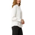 thumbnail image 4 of INSPIRE CHIC Women's Stand Collar Button Down Long Sleeve Shirts, 4 of 7