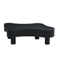 thumbnail image 3 of 42.52 Inch Modern Wooden Handcraft Drum Coffee Table Irregular Shaped Coffee Table for Living Room,Small Coffee Table with Sturdy Pedestal,Black, 3 of 5