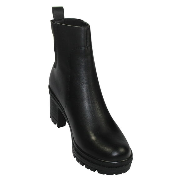 BOTIN CASUAL TACON GIUSTO MUJER NEGRO PIEL 20601 LEON 20601p
