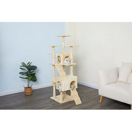 UPC: 0810602021545 | Homessity Light Weight Economical Cat Tree Furniture  Beige