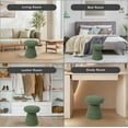 thumbnail image 4 of Mushroom Ottoman Foot Stool, Upholstered Round Foot Rest Velvet Vanity Stool, Small Mordern Footstool for Living Room, Bedroom, Entryway, Green, 4 of 5
