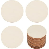 50Pcs Round Wooden Sign 2.4 Inch Unfinished Wood Chips Bulk Paintable Blank Natural Smooth Solid Wooden Circles for DIY Crafts Printing Artwork Door Hanger Sign Festival Party Decorations